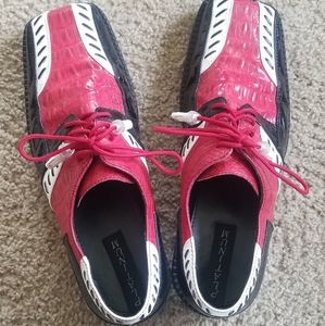 Platinum Mens red and black Dress shoes size 12